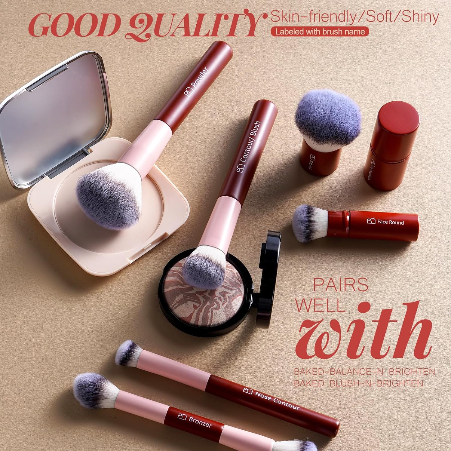 BS-MALL Kit de brochas de maquillaje \u2013 Herramientas de maquill...