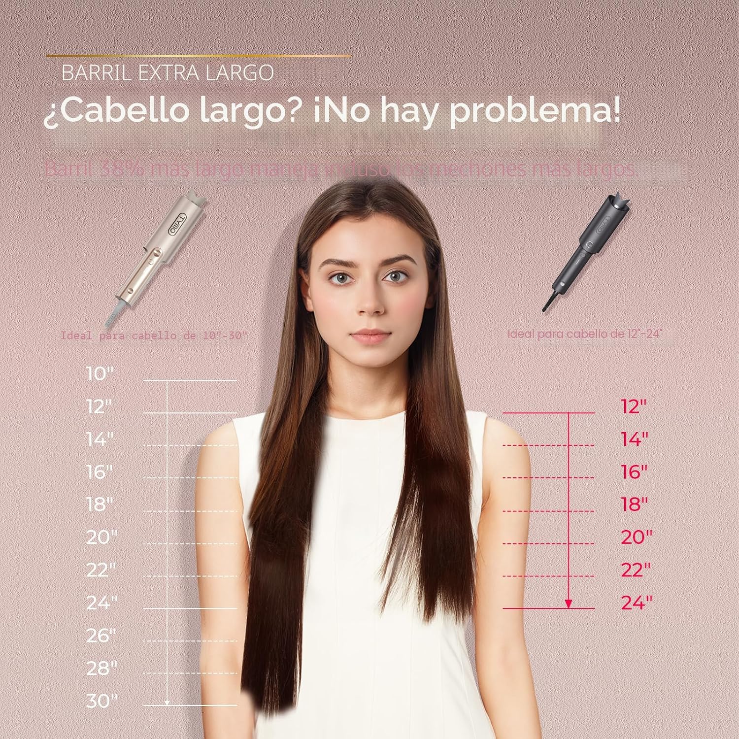 Rizador Automático Rotativo Mejorado - TYMO CurlPro Plus Varilla de...