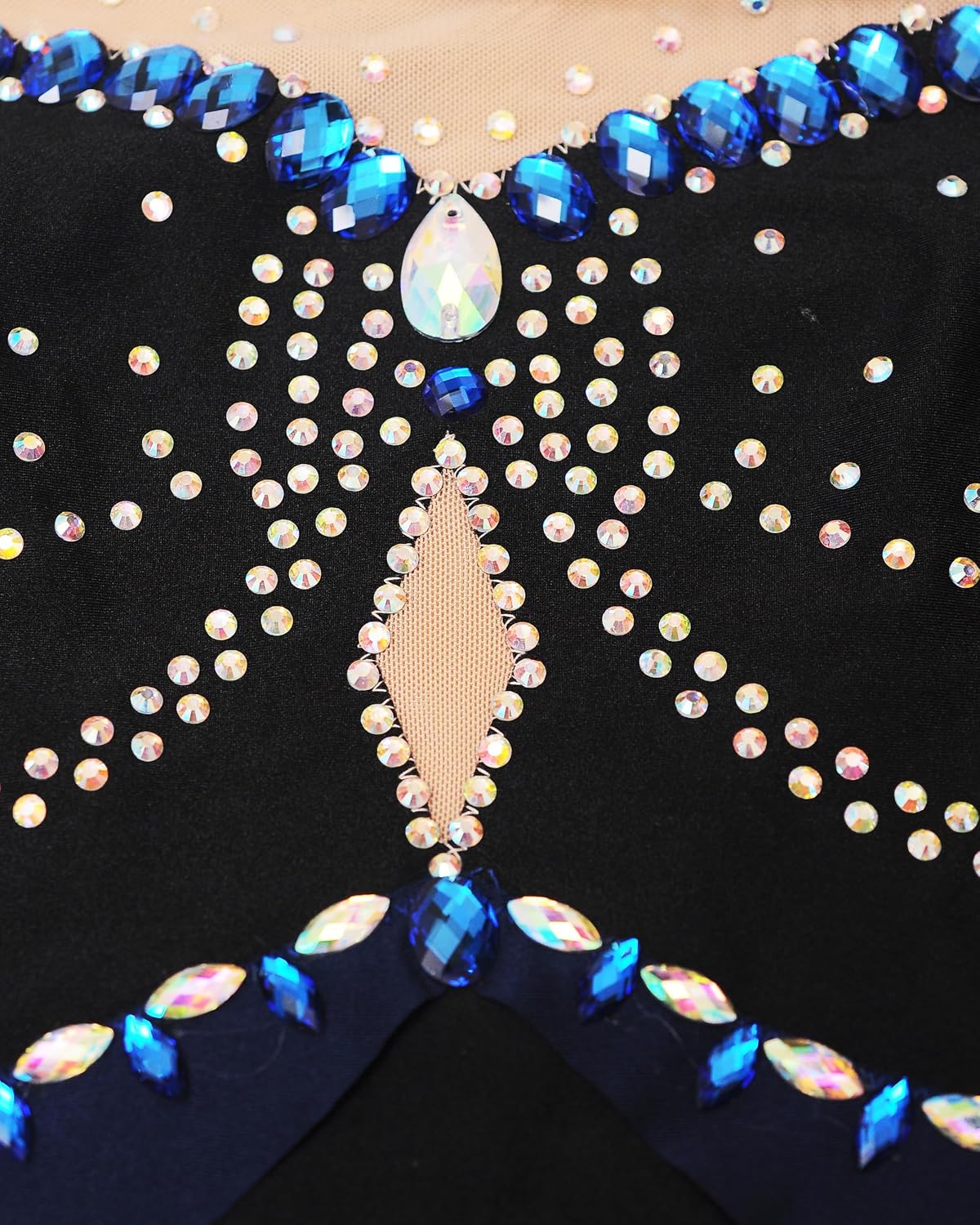 ROYAL SMEELA Vestido de patinaje artístico con diamantes de imitaci...