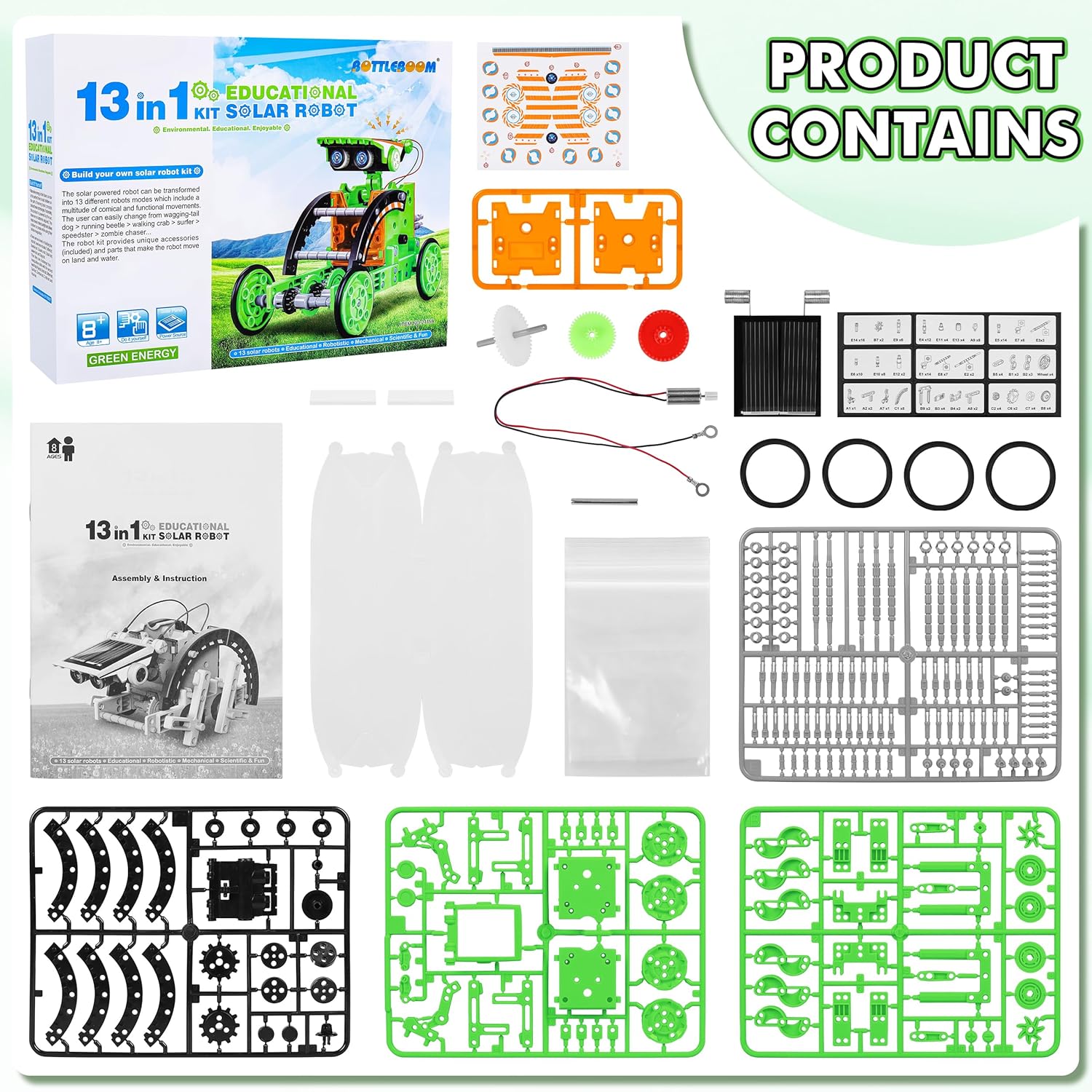 STEM 13-en-1 juguetes de robots de energía solar educativos para ni...