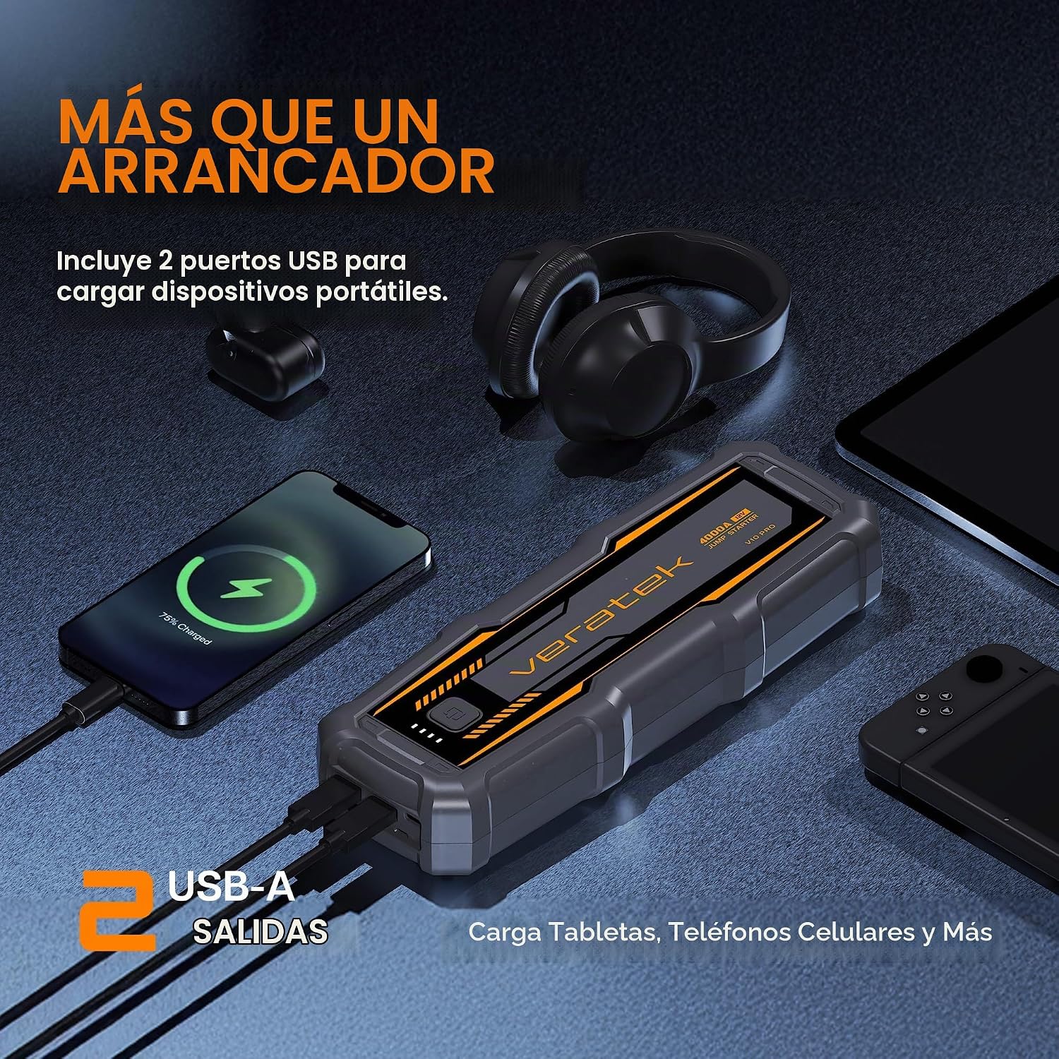 Veratek V10 Pro 4000A Arrancador de Batería de Coche Portátil (10.0...