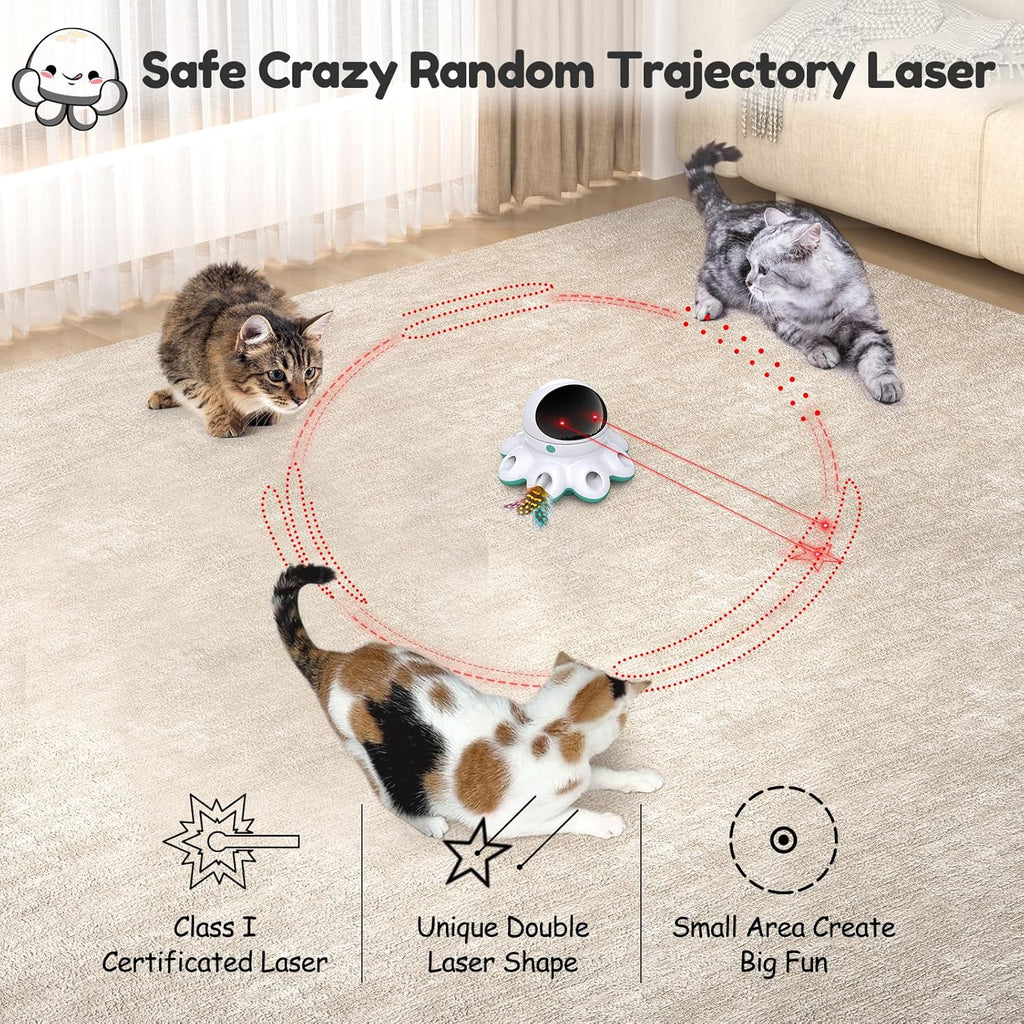 ORSDA Juguete Láser para Gatos, 2 en 1 Interactivo Automático Activ...