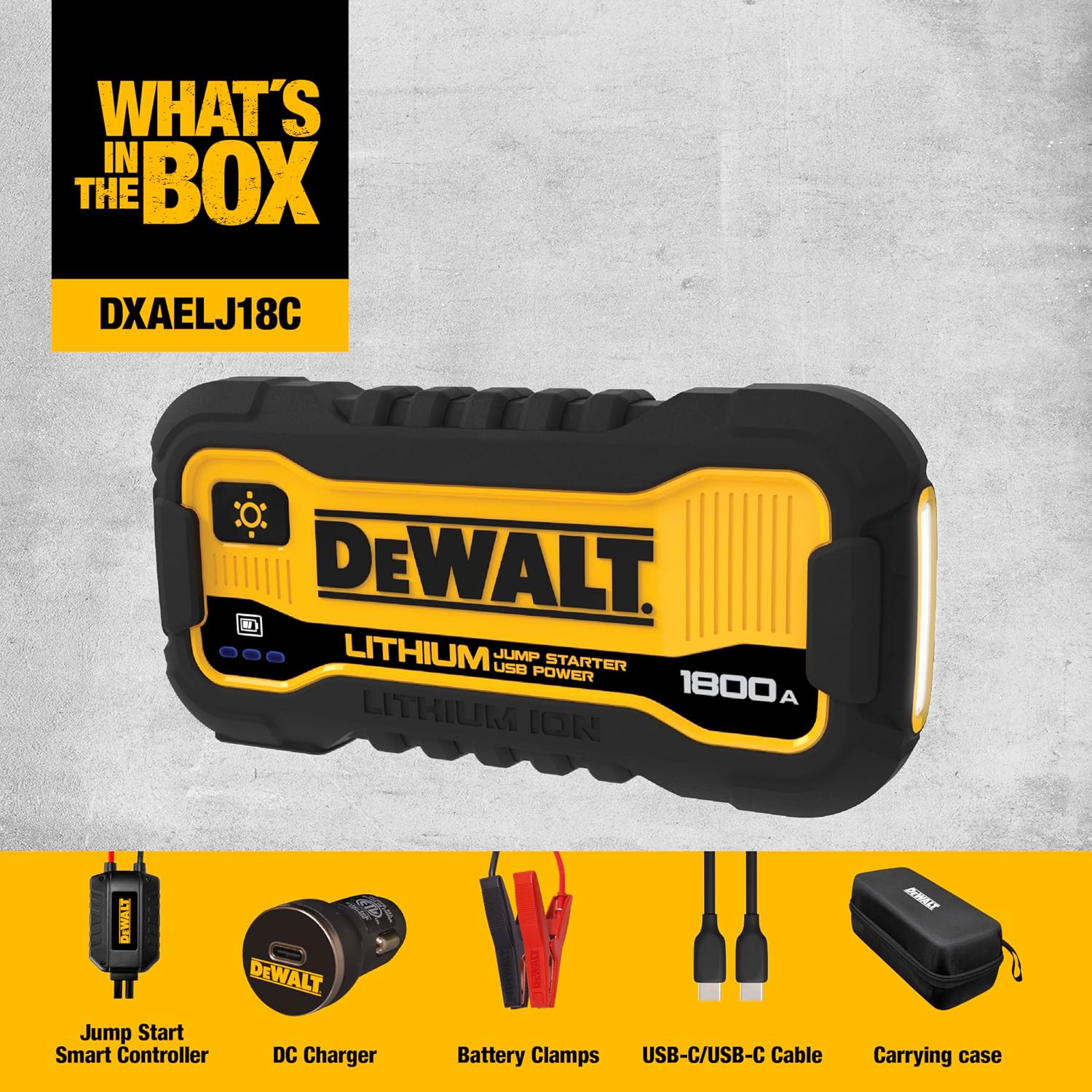 DeWalt DXAELJ18C Arrancador de salto de 1800 amperios de pico | Ión...
