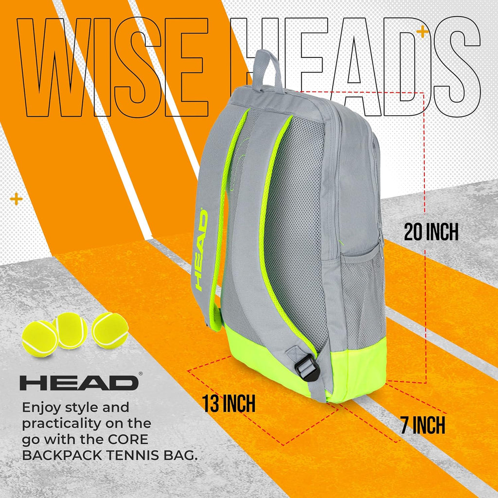 Mochila de tenis HEAD Core - Capacidad para 2 raquetas con correas...