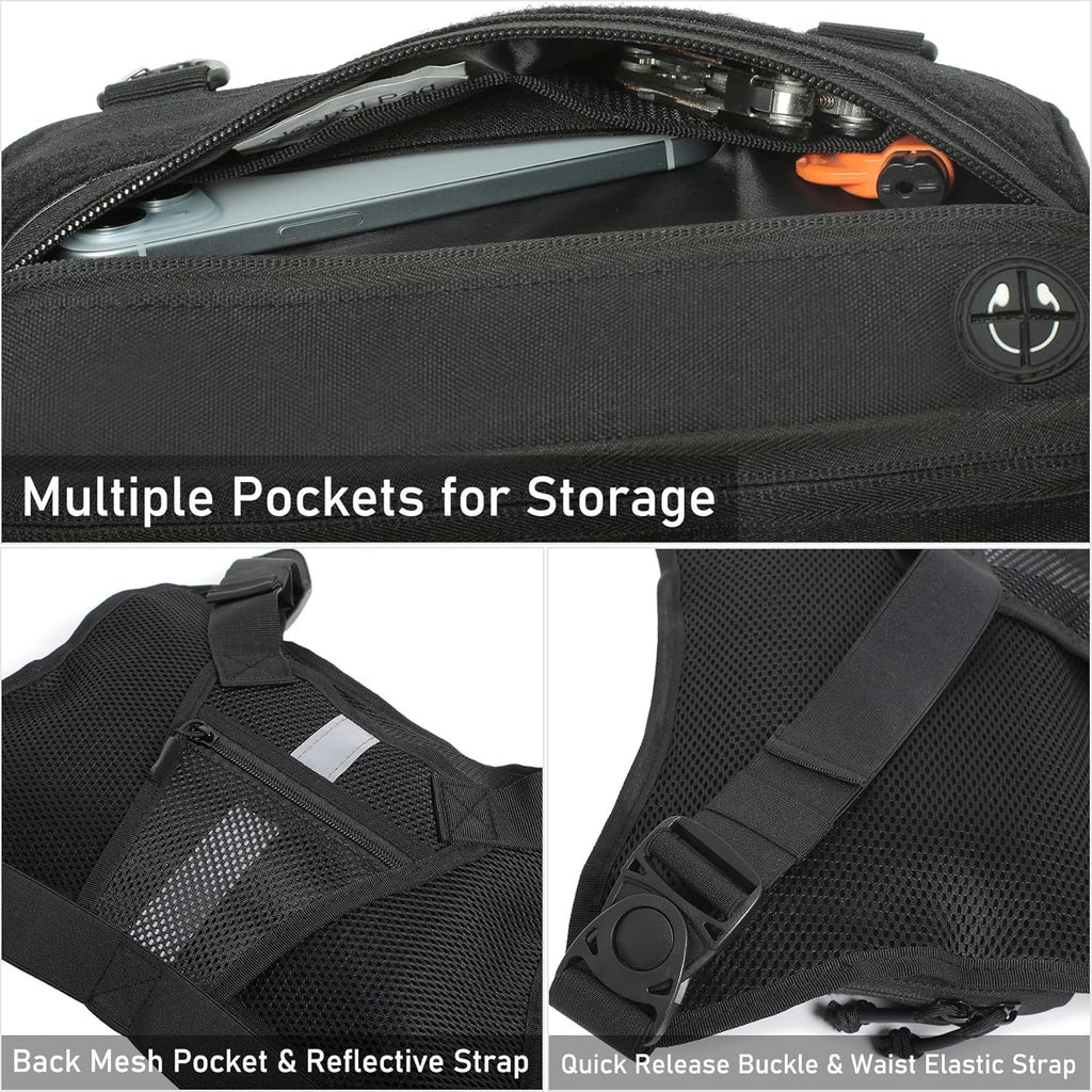 Bolsa de pecho deportiva para hombre, bolsa frontal para el pecho,...