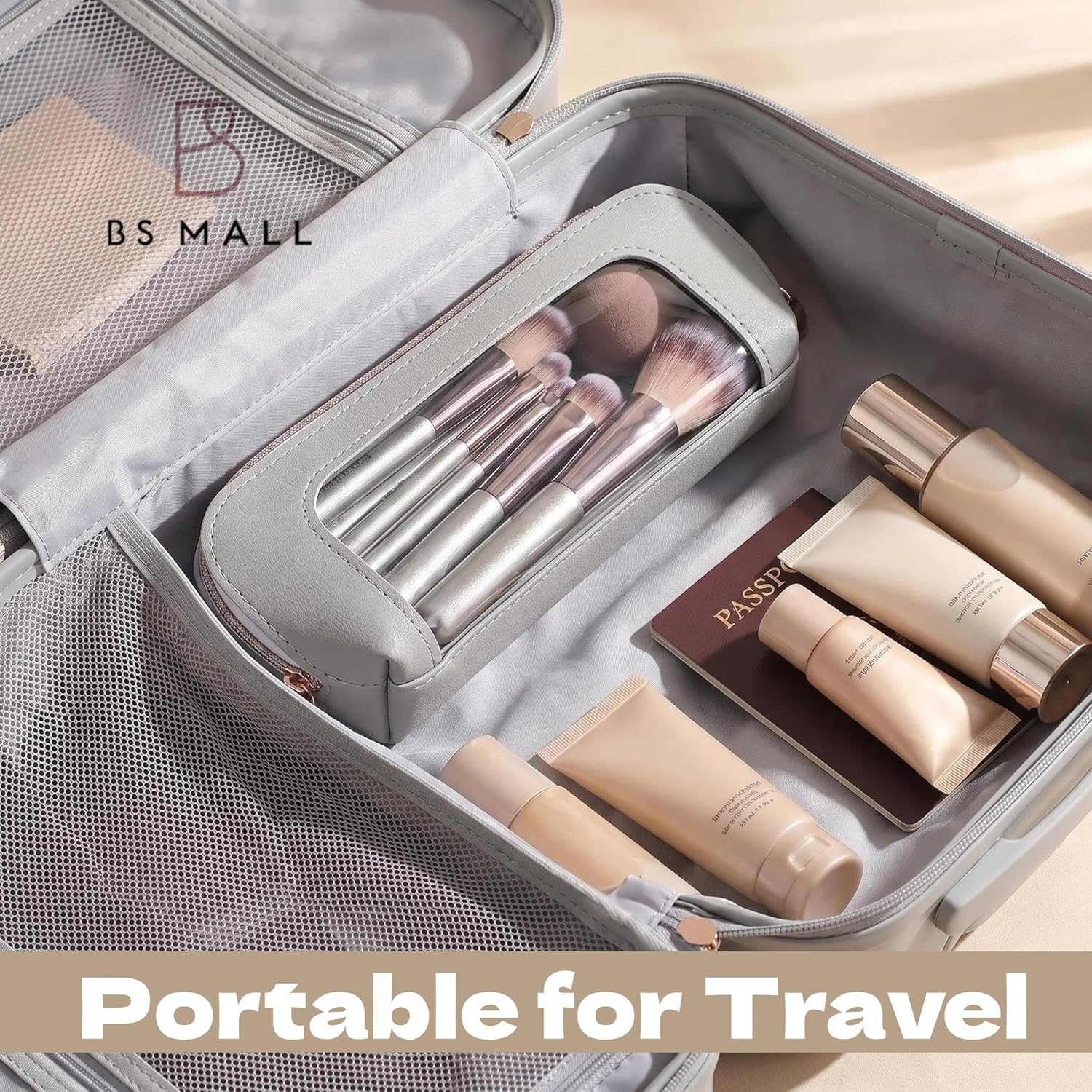 Juego de Brochas de Maquillaje de Viaje BS-MALL 14 Piezas con 1 Pie...