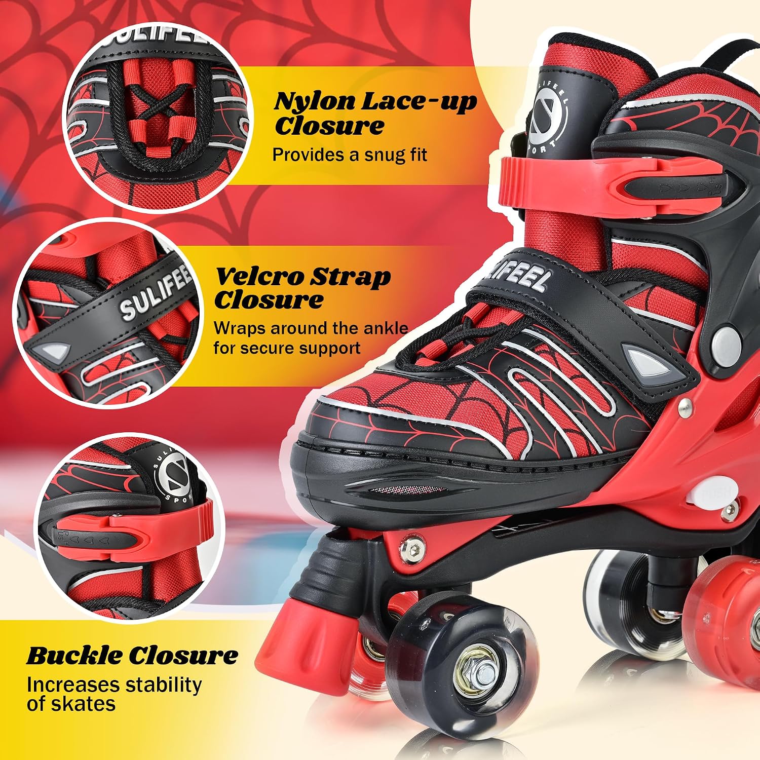 SULIFEEL - Patines ajustables para niños para niños de 3-5, 5-8, 6-...