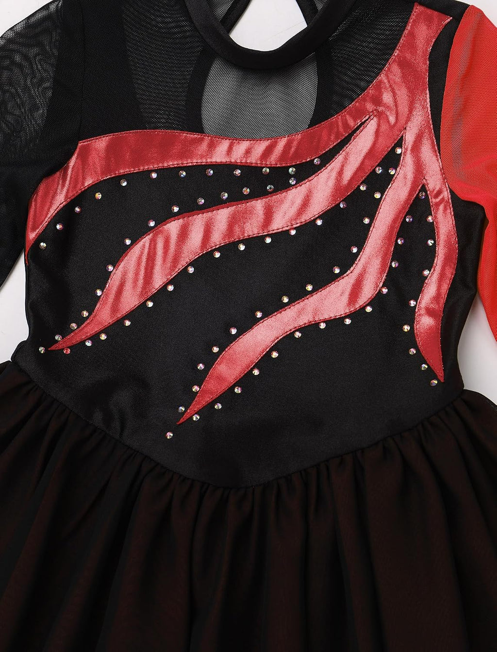 ODASDO Vestido de patinaje sobre hielo artístico para niñas y niños...
