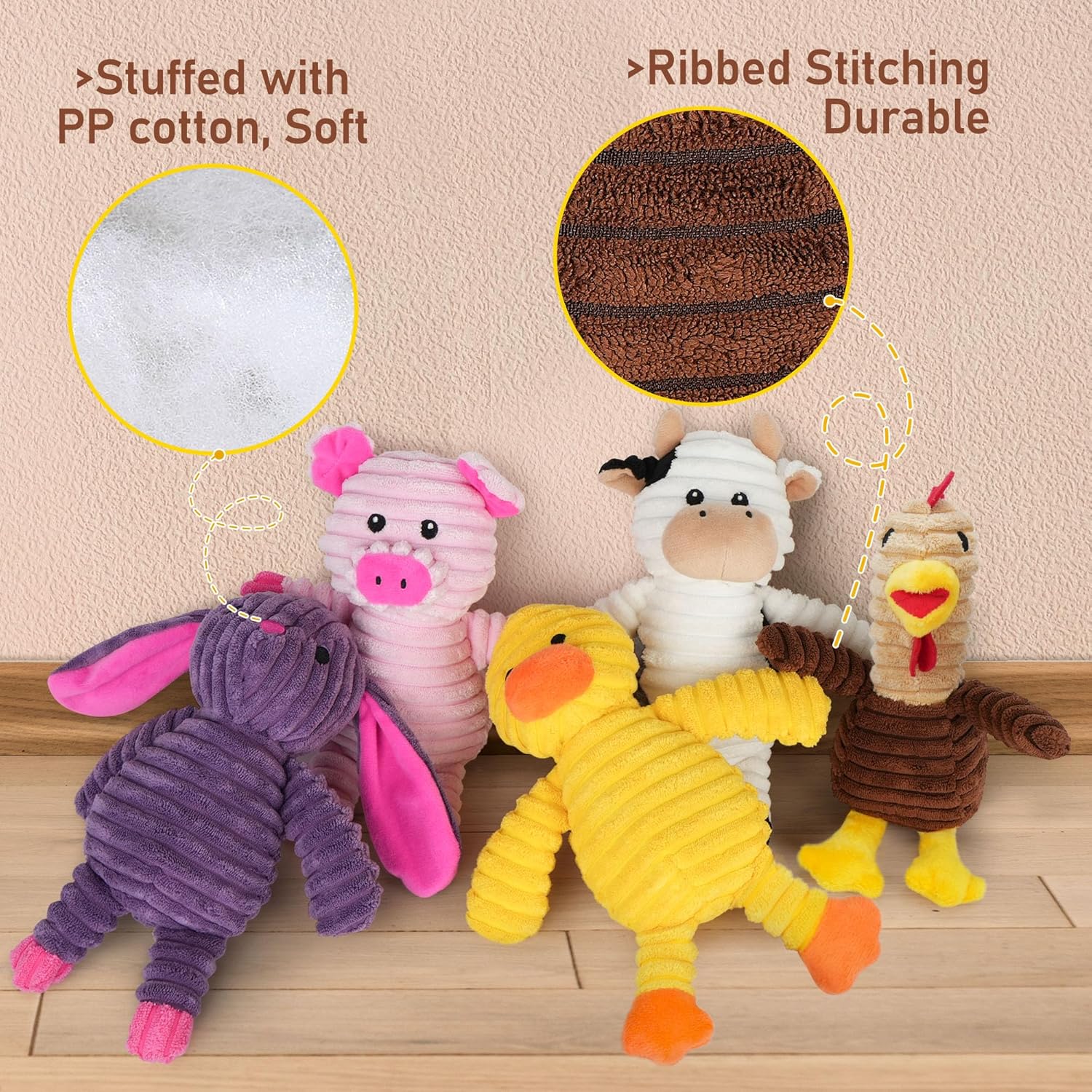 Prime Pets Juguetes para perros, paquete de 5, juguetes chirriantes...