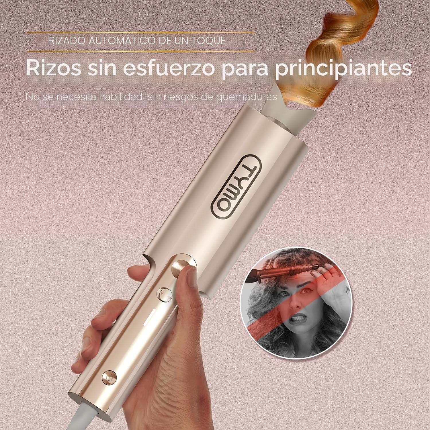 Rizador Automático Rotativo Mejorado - TYMO CurlPro Plus Varilla de...
