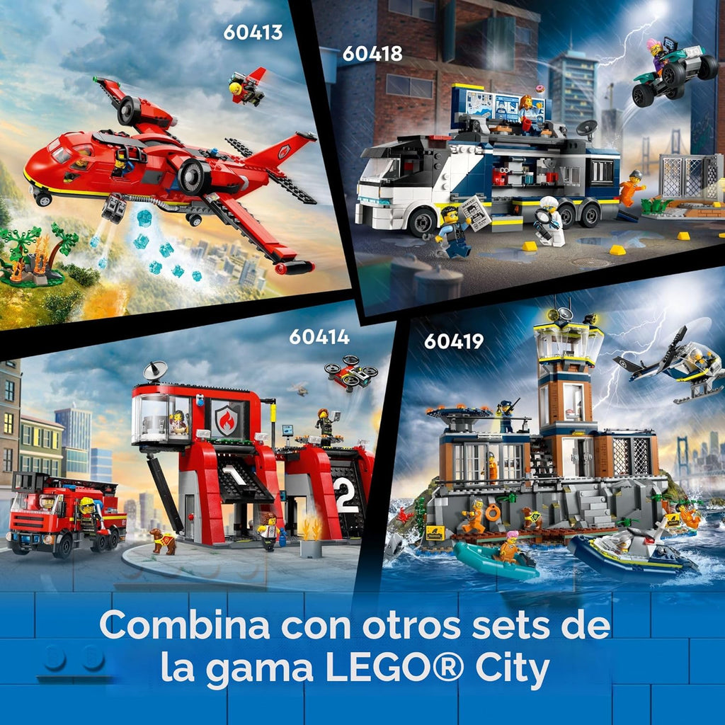 LEGO City Avión de Rescate de Bomberos - Juego de Bloques de Constr...