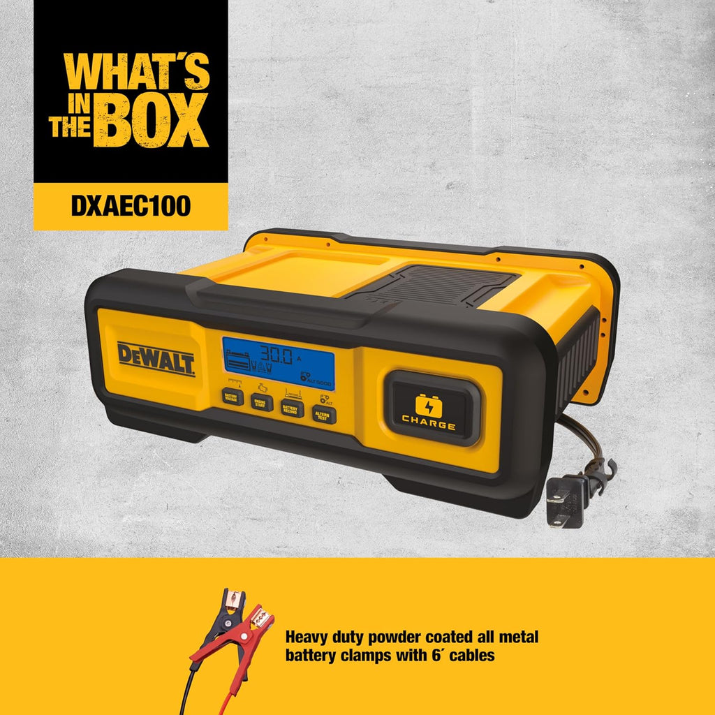 DeWalt DXAEC100 - Cargador de batería de 30 amperios, para vehículo...
