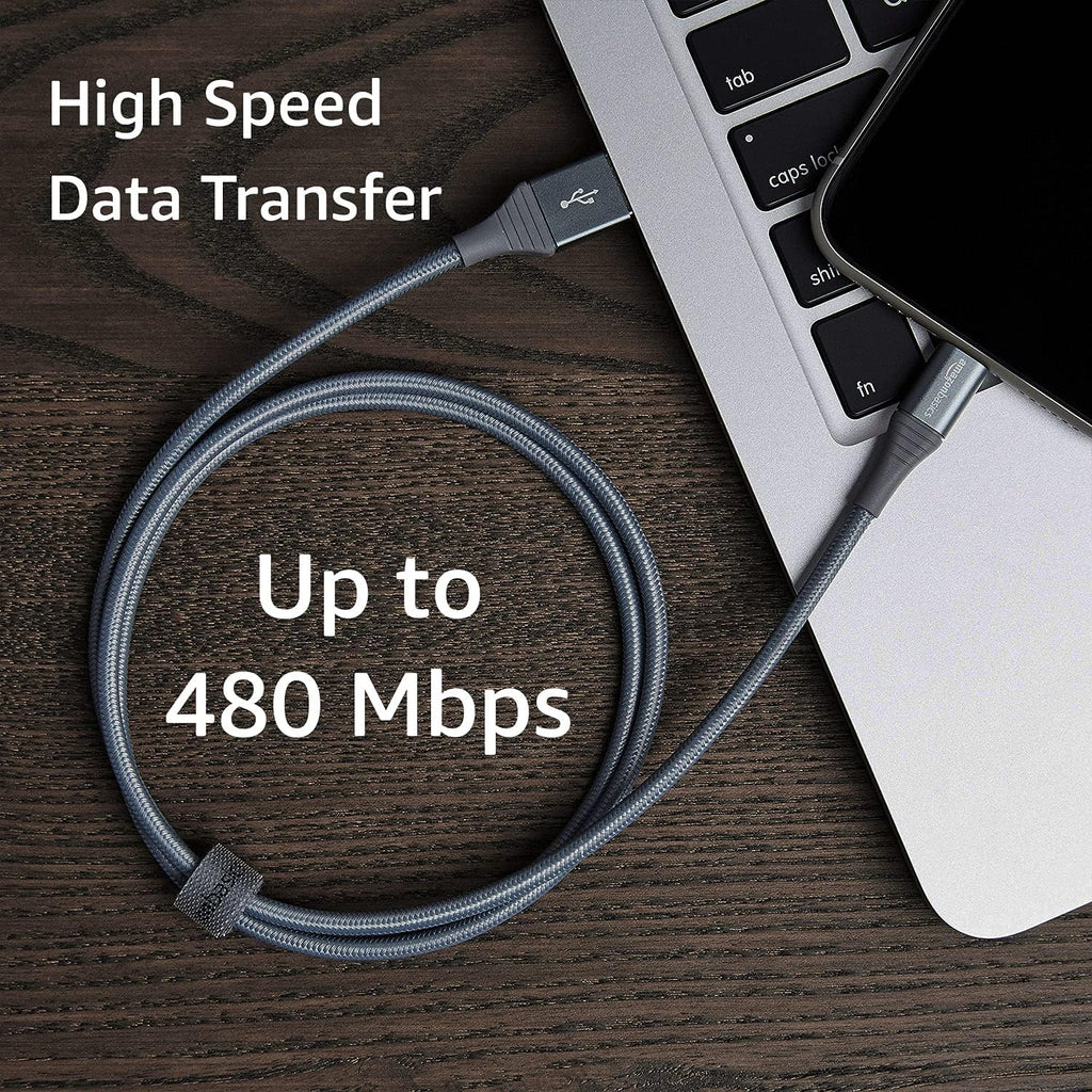 Amazon Basics - Cable Lightning de nailon trenzado doble a USB, col...