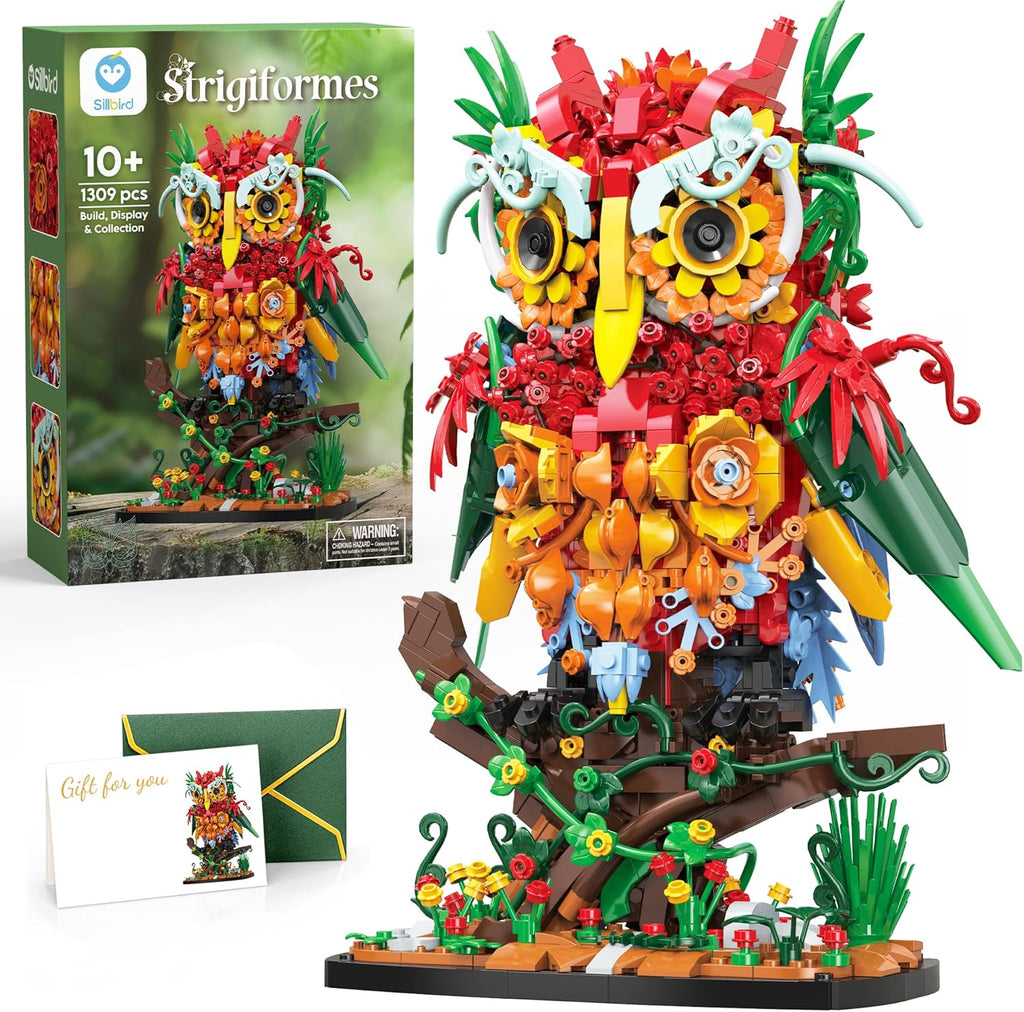 Sillbird Juegos de construcción de flores de búho para adultos, reg...