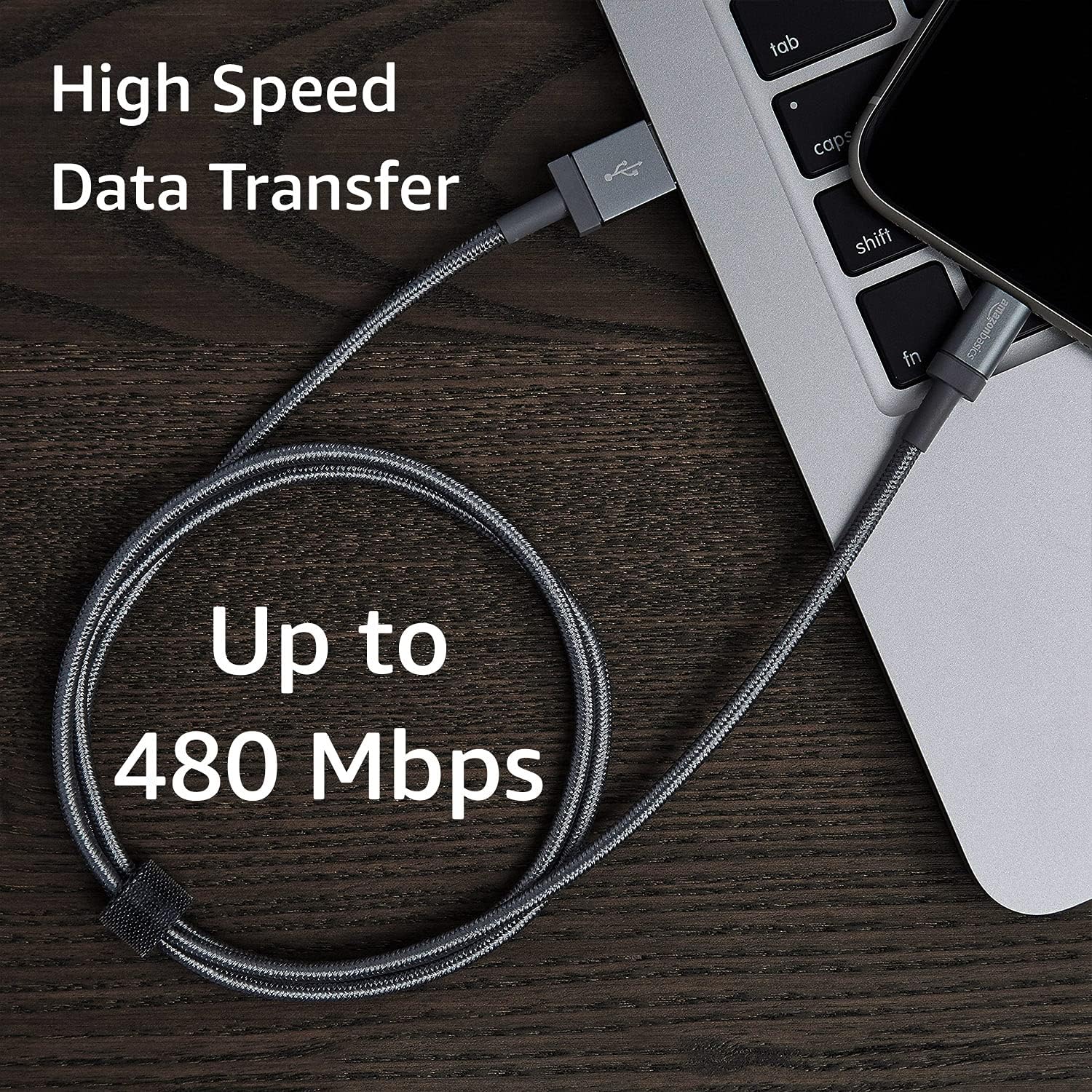 Amazon Basics Pack de 2 Cables de Carga USB-A a Lightning Duraderos...