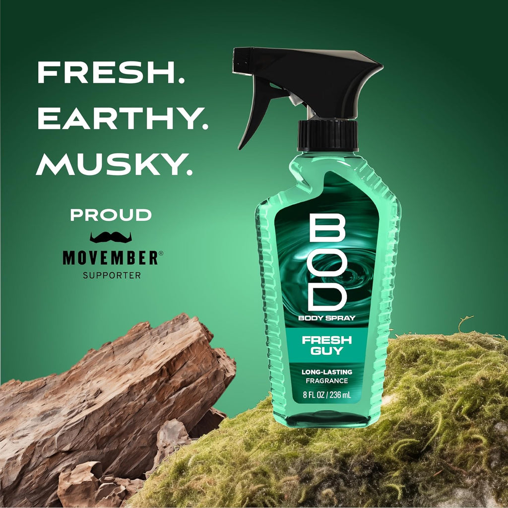 BOD man Fragancia corporal en aerosol, Fresh Guy, 8 onzas líquidas...