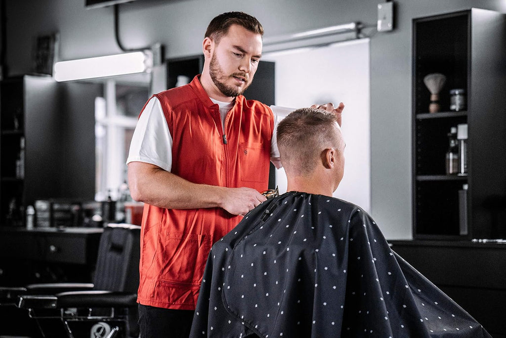 Barber Strong Chaleco de peluquero, repelente del cabello de los ho...