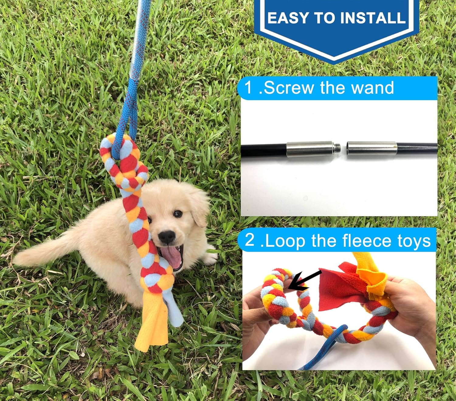 Juguete interactivo de poste de coqueteo para perros, persecución y...