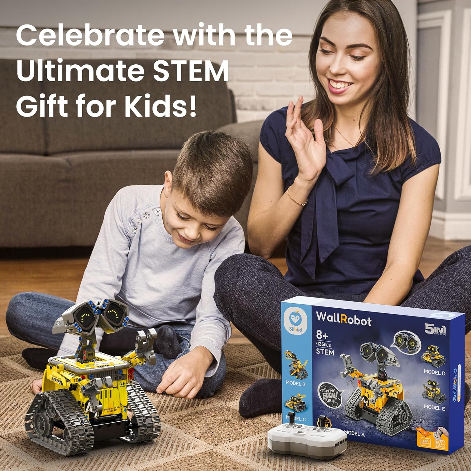 Sillbird Kit de construcción de robot con control remoto para niños...