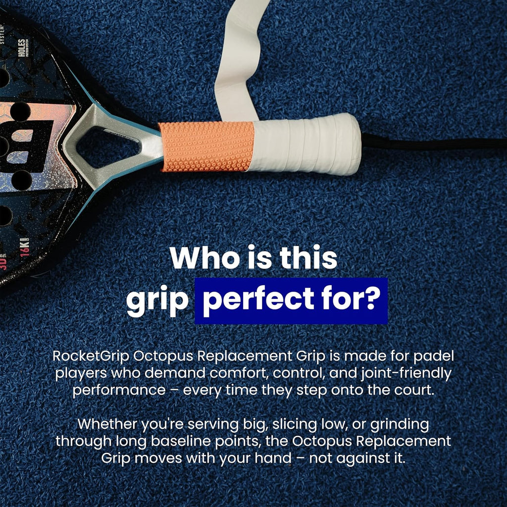 ROCKETGRIP Octopus Padel Grip (paquete de 2) \u2013 Agarre de silic...