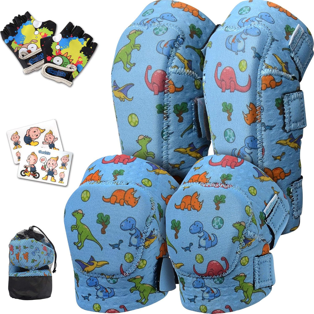 Rodilleras y coderas para niños de estilo suave con guantes de bici...