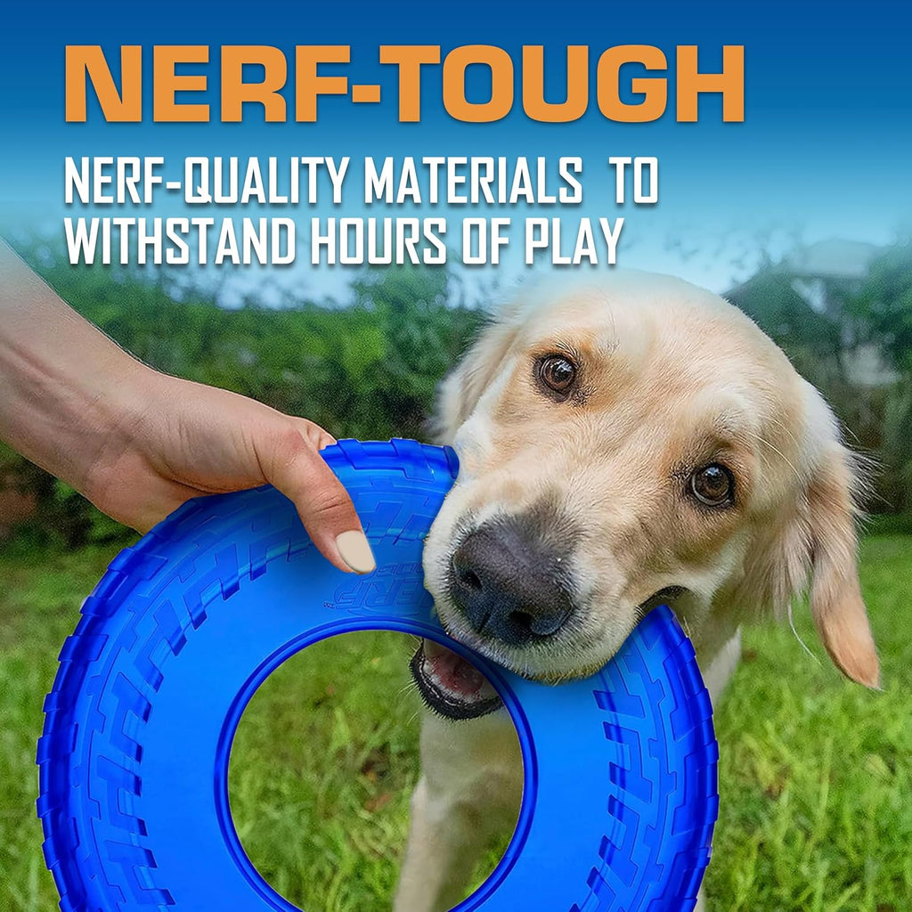 Nerf Dog Tire Flyer - Juego de regalo de juguetes para perros, disc...