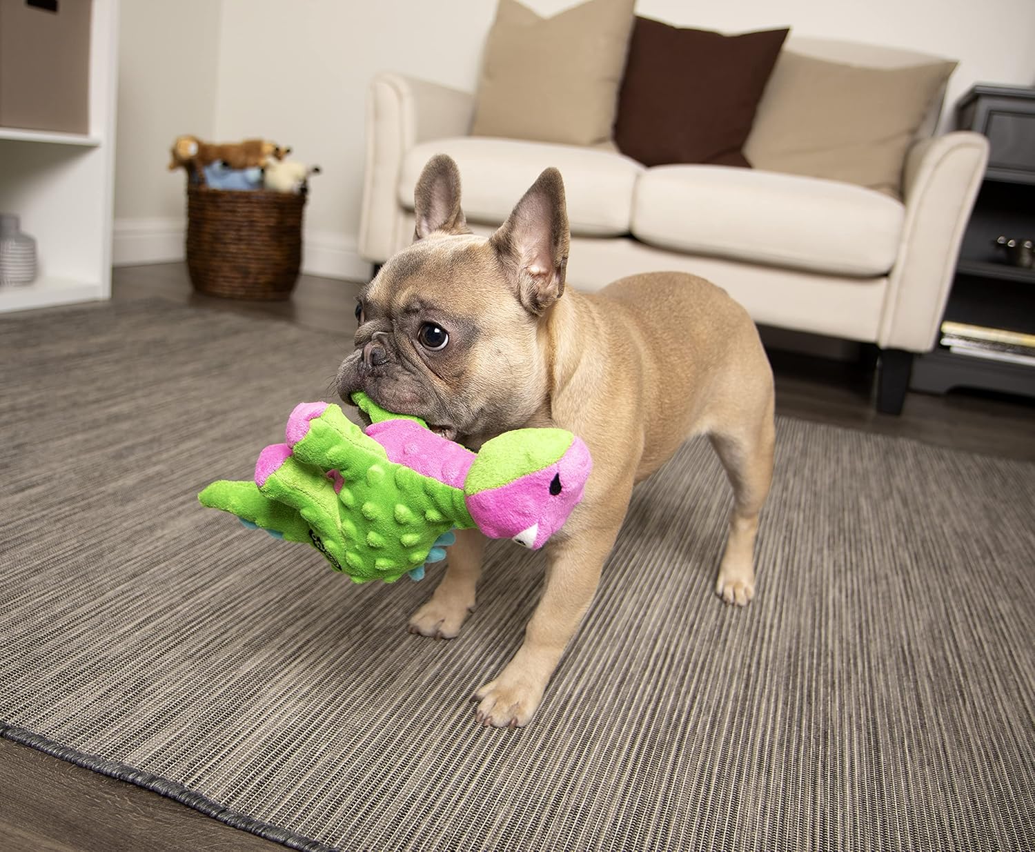 goDog Dinos Spike Squeaky - Juguete de peluche para perro, tecnolog...