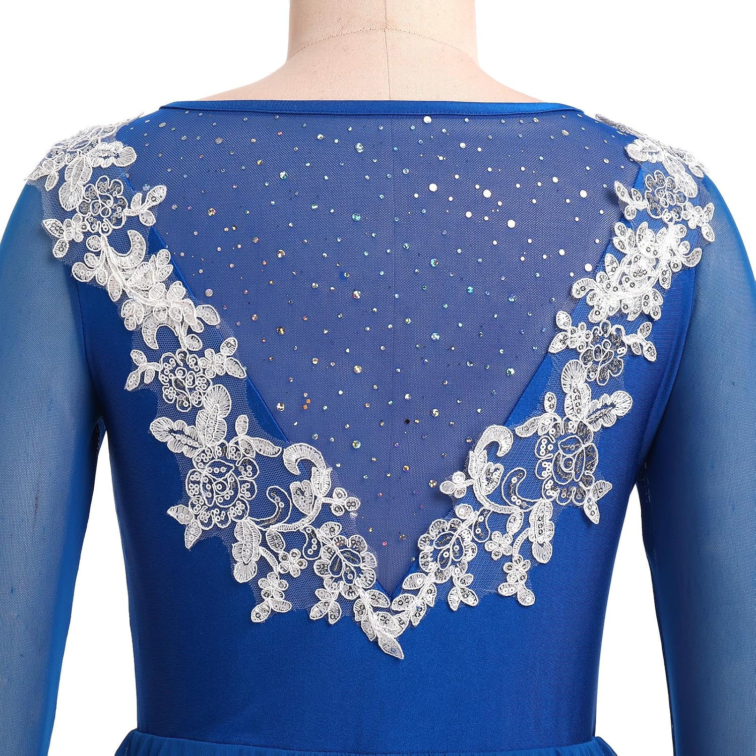 ODASOD - Vestido de patinaje sobre hielo para mujer, malla con bord...