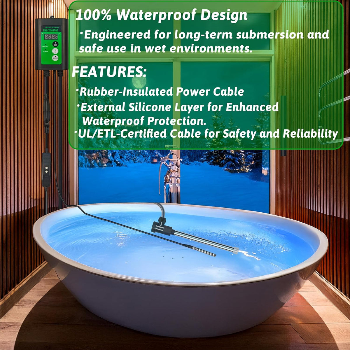 Calentador de agua de inmersión de 3500 W 240 V para bañera de hidr...
