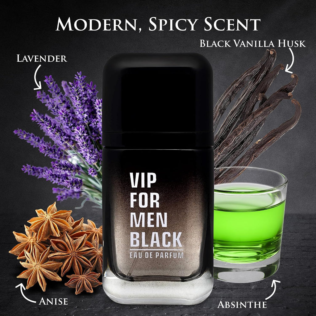 VIP Black for Men Eau De Parfum \u2013 Fragancia aromática Fougere...