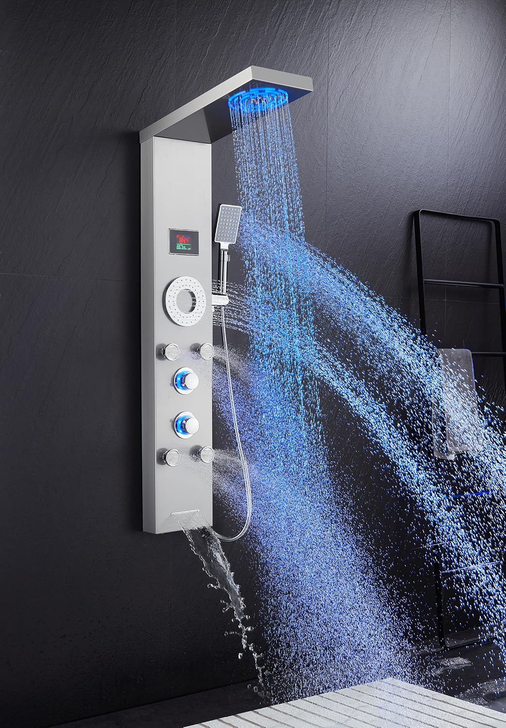 TSIBOMU - Sistema de torre de panel de ducha LED, torre de ducha de...