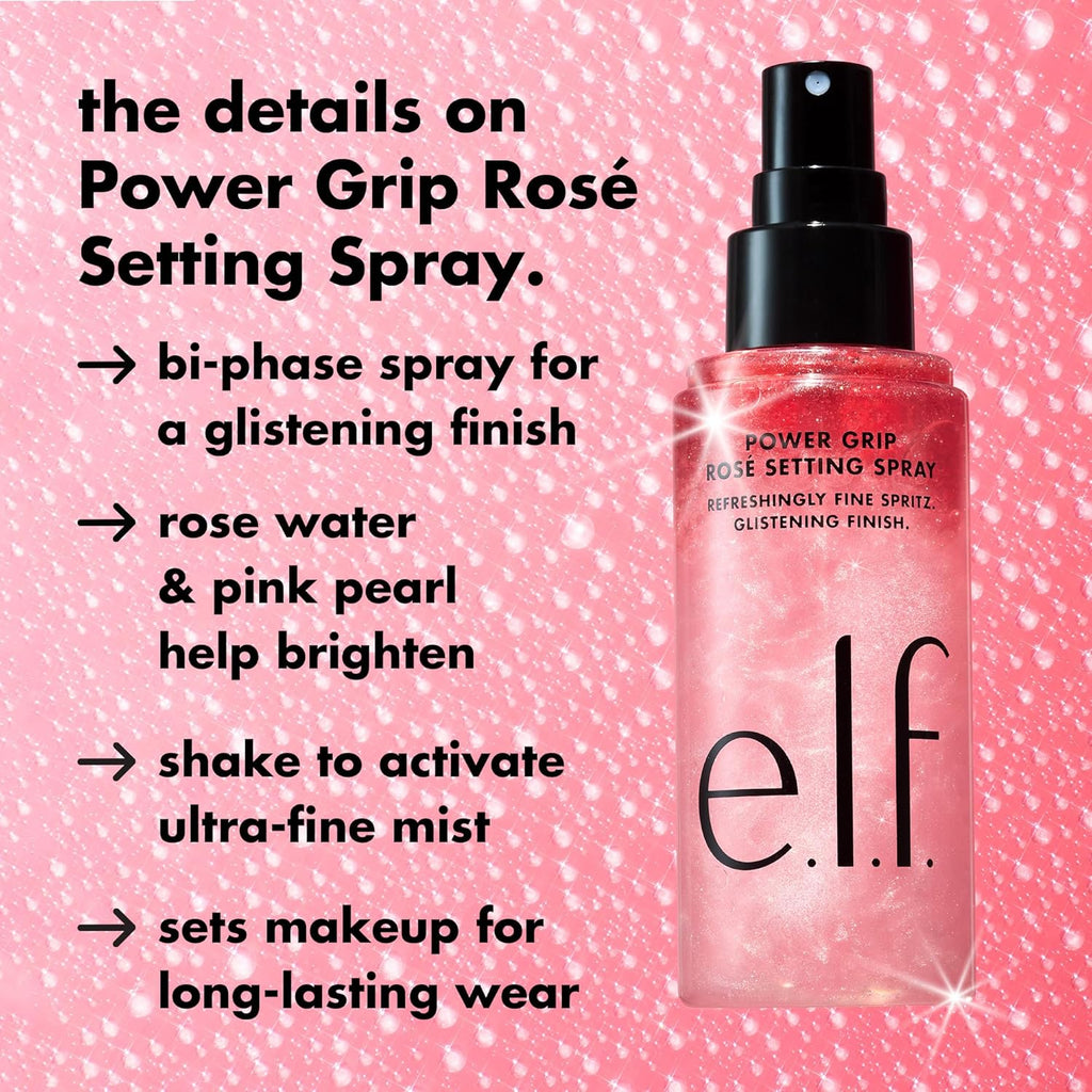 duende. Spray fijador Power Grip Rosé, maquillaje Grips para un uso...