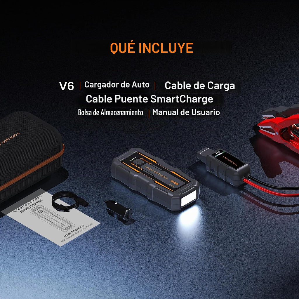 Veratek V6 Pro 1000A Arrancador de Batería de Coche Portátil (6.0L...
