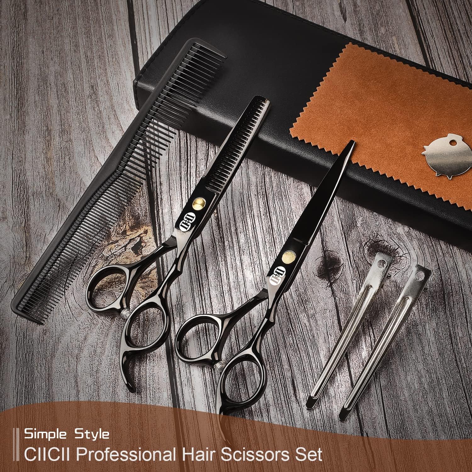 CIICII Kit de Tijeras de Corte de Pelo, Set Profesional de Tijeras...
