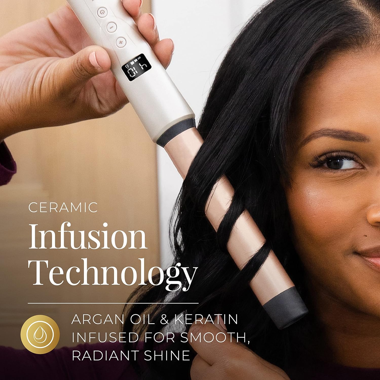 Remington Shine Therapy - Varita rizadora, 1 pulgada, aceite de arg...