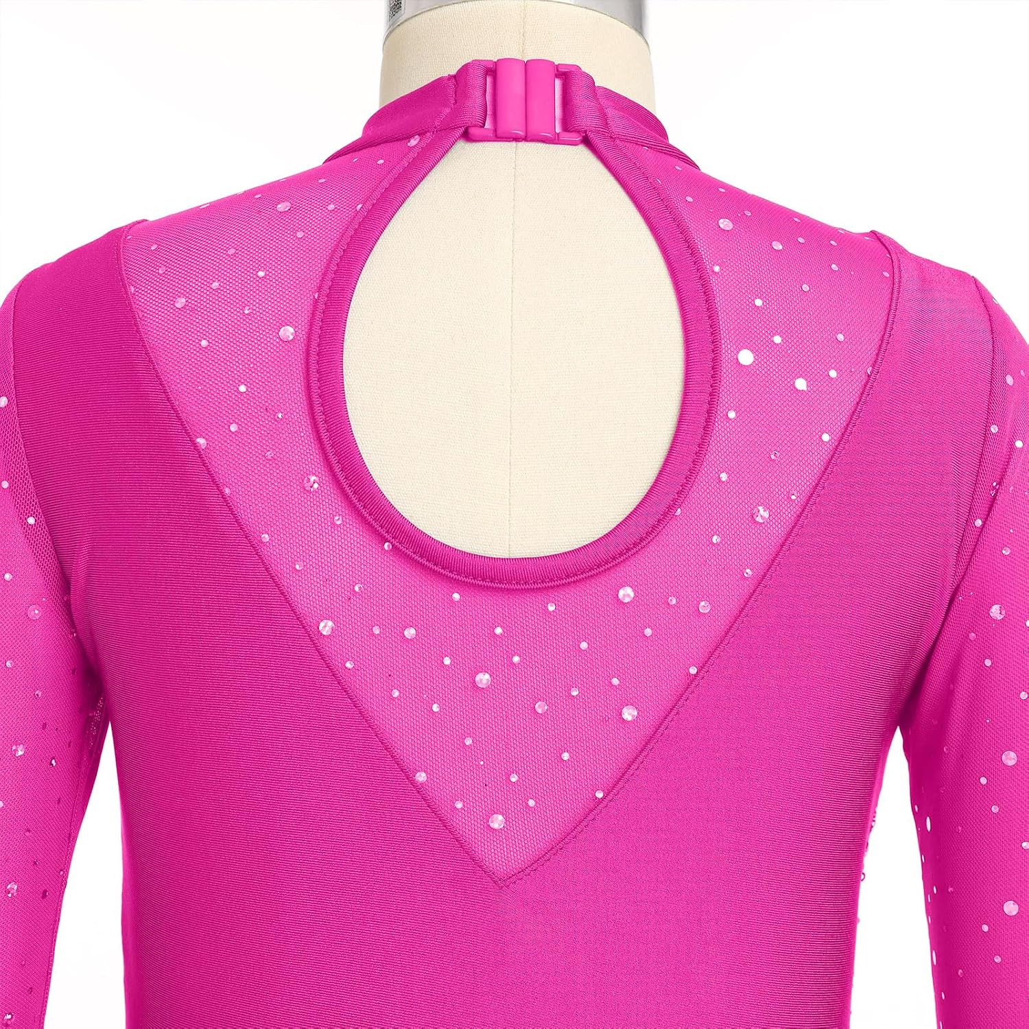 Vestido de patinaje artístico para niña, con lentejuelas brillantes...